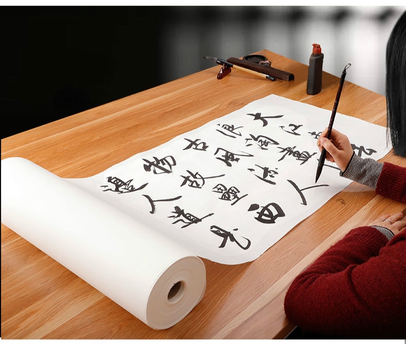 Half-ripe Xuan paper, rolled for Chinese painting and Chinese brush  calligraphy, is also a versatile raw rice paper commonly used for freehand  painting –